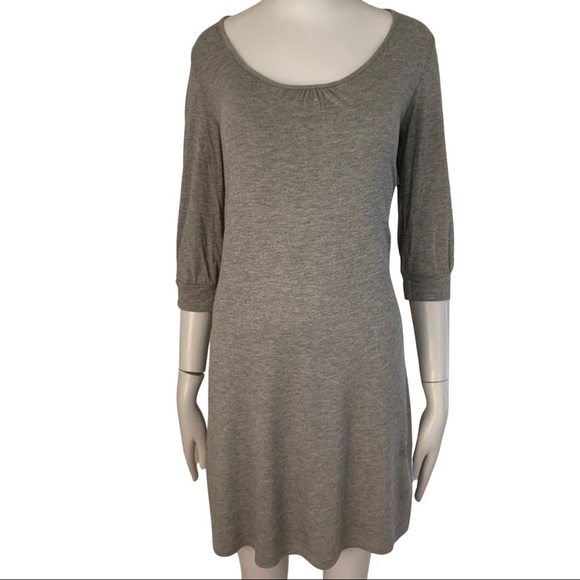 REISS Jersey Knit Shredded Back Grey Dress - Picture 9 of 11
